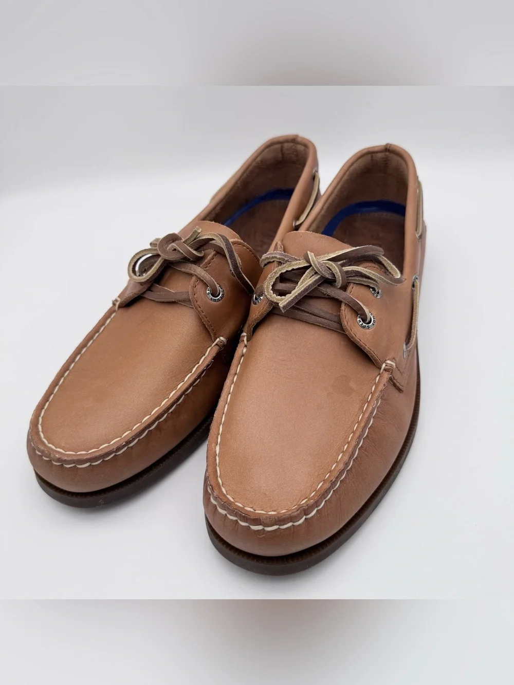 Sperry A/O 2-Eye Sahara Leather Boat Shoes Royal Brown Men 10.5 W NIB